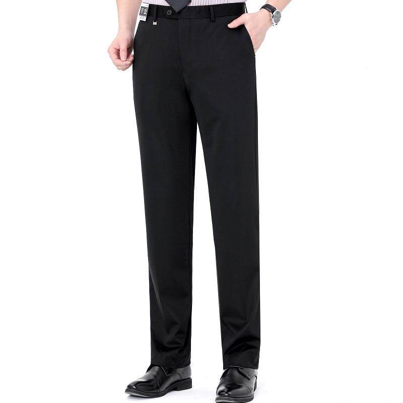 202春秋新款休4闲裤男士直筒修身商务百搭西弹中Z8675-KY腰裤纯力