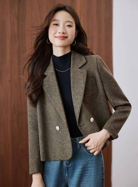 SH20209-202秋新款修身气5质西服上衣时尚装通勤短款西外套女 S季