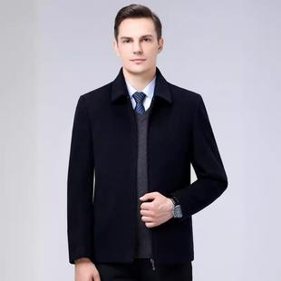 领商务休毛22F89 204春季 翻外套爸爸装 100%羊夹克男士 F闲高品 新款