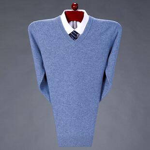 5707 纯色衫 YA男士 鸡中加年商务休闲心领厚款 羊毛毛衣 羊绒衫 冬季