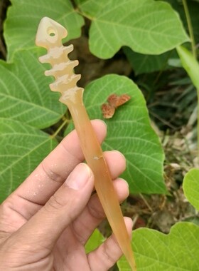 羊角发簪鱼骨发簪手工制作