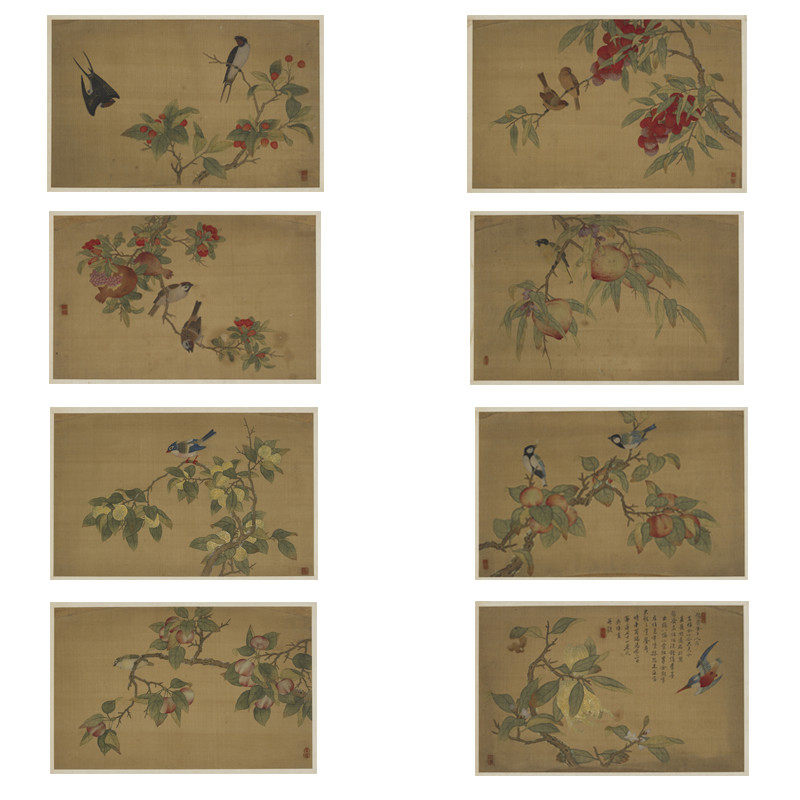 国画工笔画打印白描底稿花鸟图案横幅初学者临摹勾线过搞上色练习