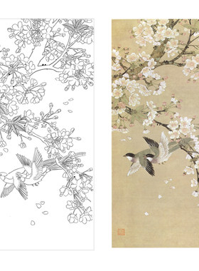 喻继高白描底稿国画工笔画