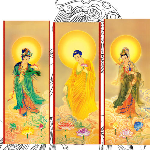 工笔画打印白描底稿六尺佛像临摹