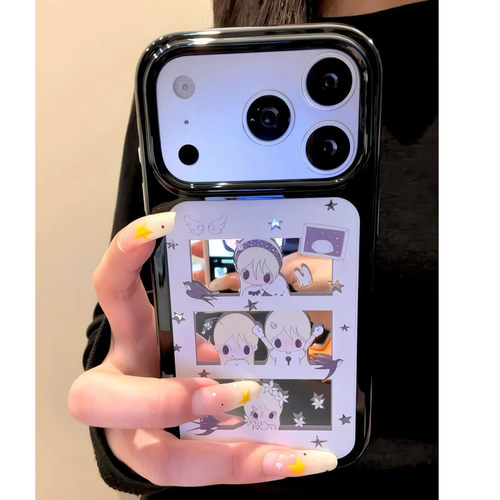 ins韩系星星黄发女孩插画手机壳