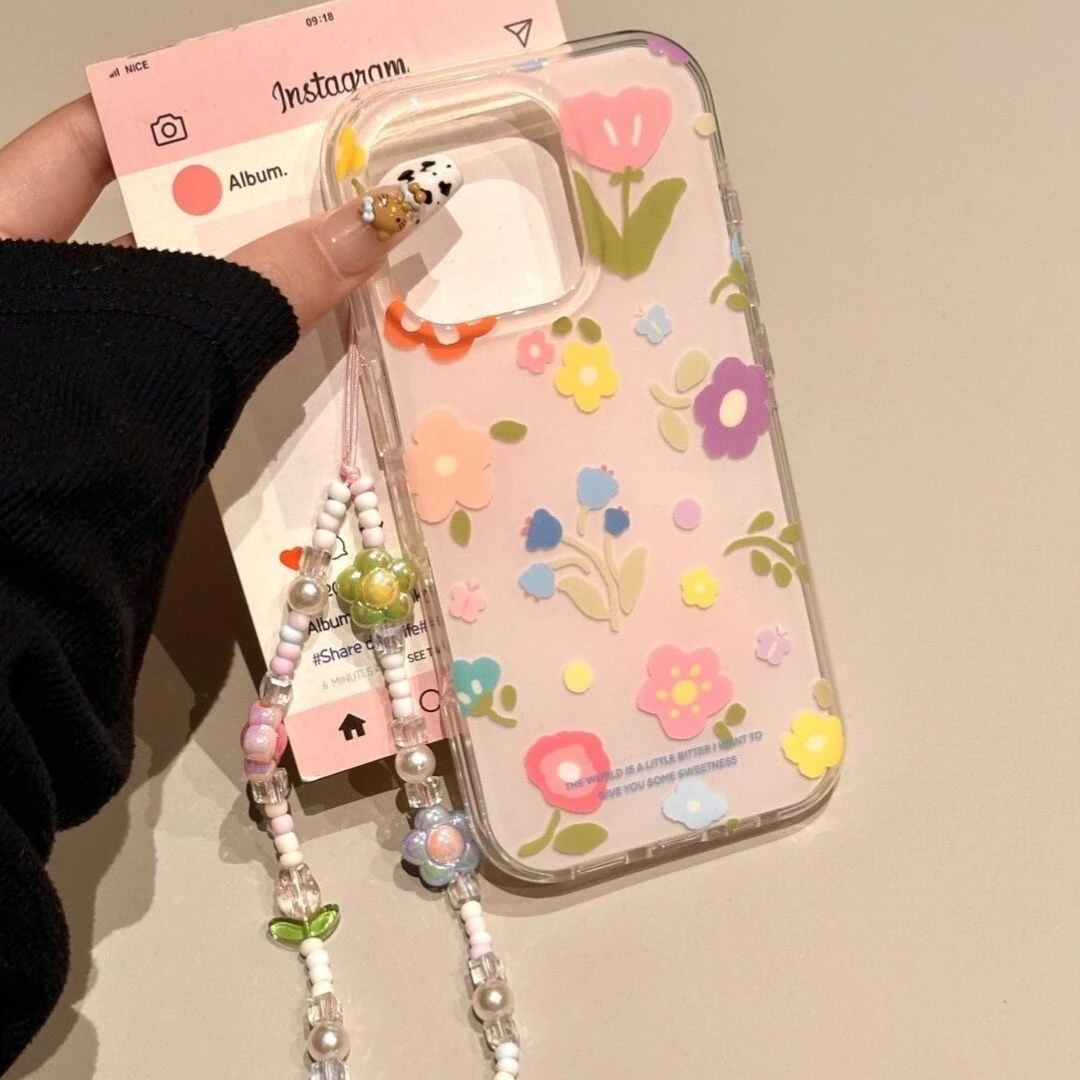 Ins彩色郁金香适用iPhone16/15promax手机壳imd小众苹果14/13/12/11pro高级感pura70小清新华为Mate60/70软壳