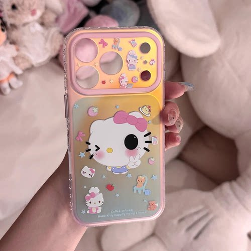 韩系马卡龙渐变猫咪iPhone手机壳