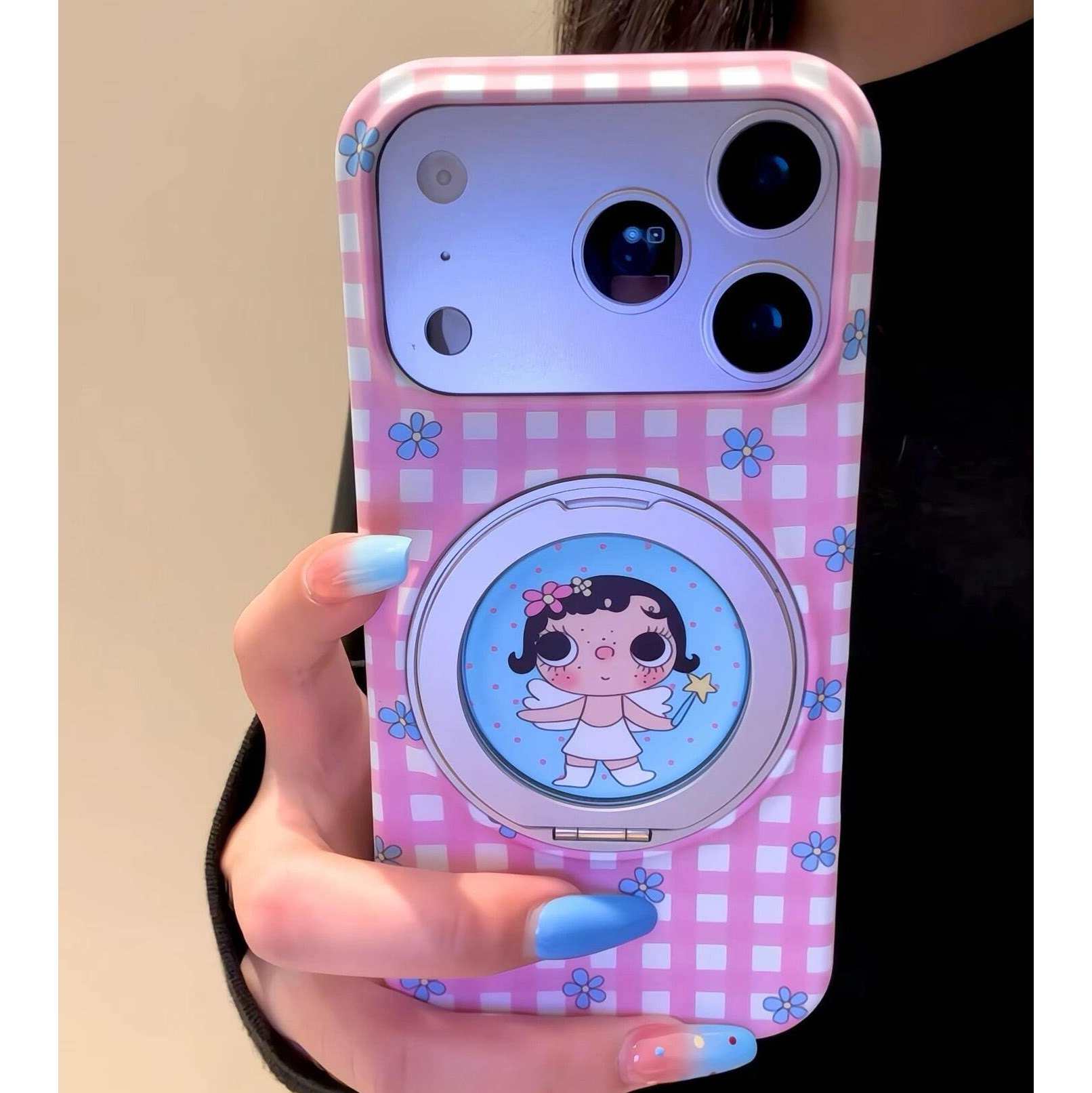 ins卡通磨砂旋转支点iPhone壳图片