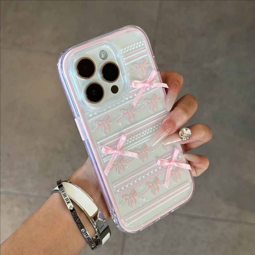 ins少女心蕾丝粉蝴蝶结手机壳