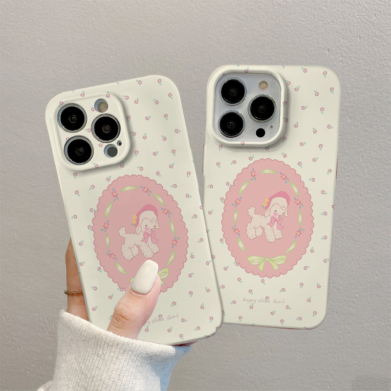 碎花快乐小羊适用iPhone15promax韩系苹果14plus简约可爱13/12mini小清新少女ins风x/xr/xs/xsmax全包创意女,3C数码配件,手机保护套/壳,淘宝优惠券,粉丝福利购,淘宝优惠卷