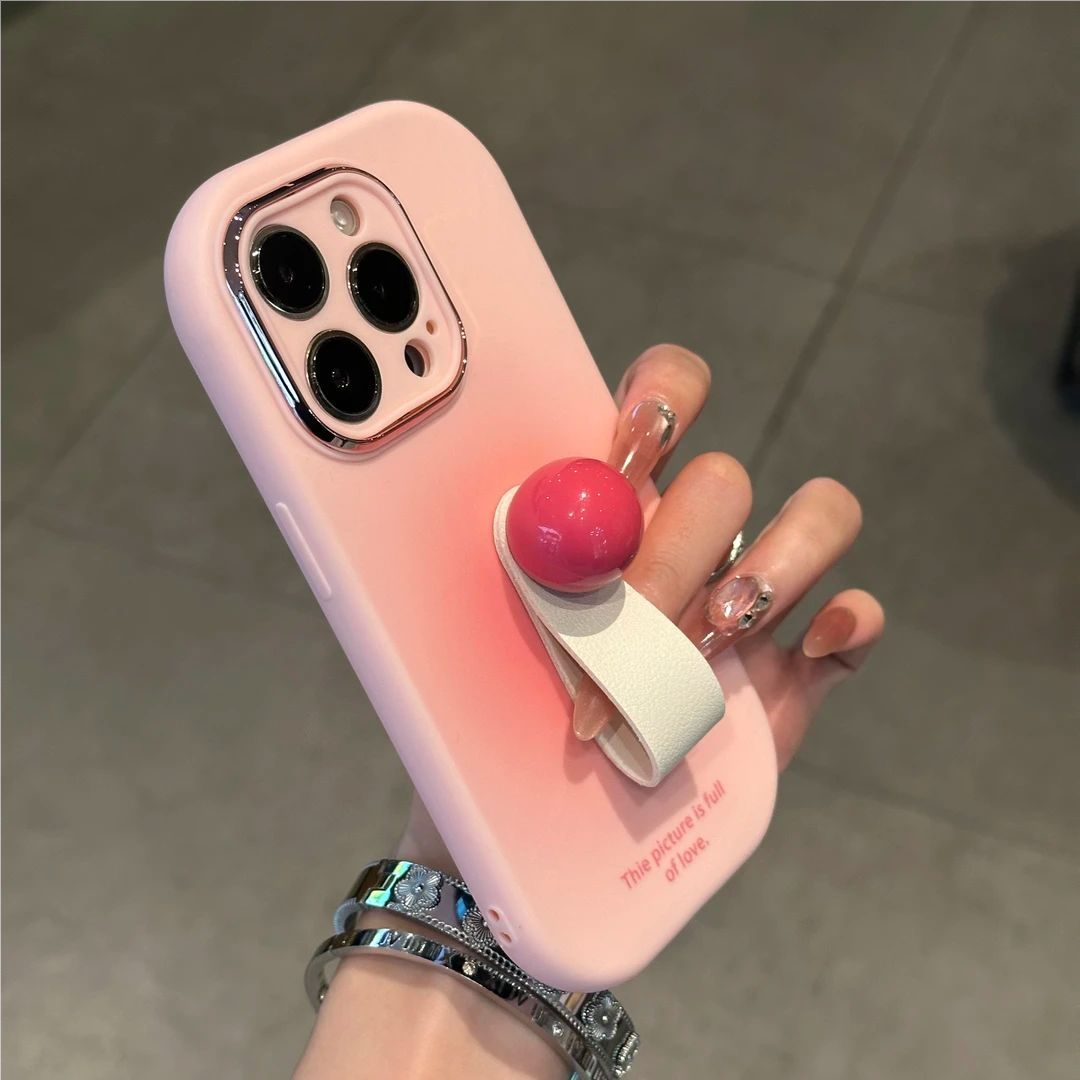 粉渐变晕染指环手机壳