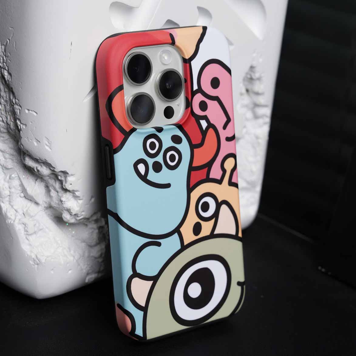 苹果15磨砂肤感手机壳卡通小众