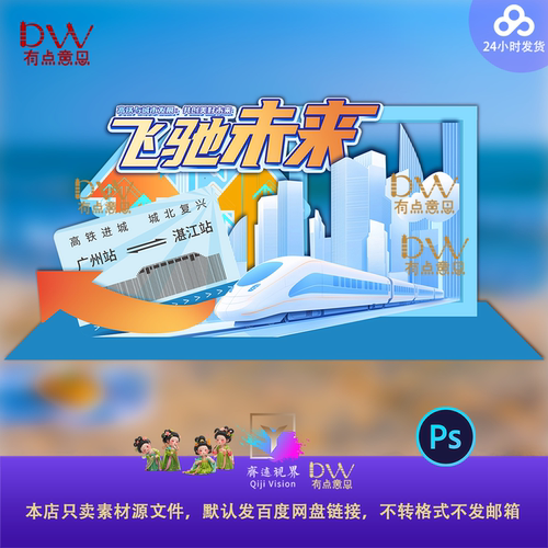 飞驰未来高铁主题留影区美陈拍照打卡异形kt板设计素材火车票地铁