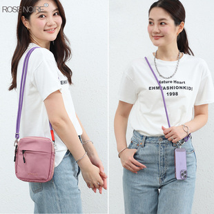 ROSE NOIRE日本乐天多巴胺多隔层单肩包尼龙斜挎包男女同款手机包