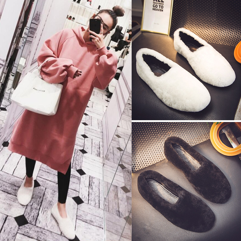 2019 Spring new pattern Fur one hyoma  Exorcism Versatile Flat bottom A pedal Doug shoesin the Women's Shoes, Low shoes  category - from Buy2taobao.com to provide professional Taobao agent buy service
