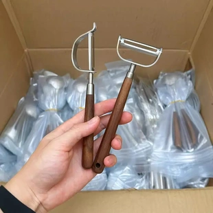 胡桃木削皮刀304不锈钢家用水果土豆削皮器厨房蔬菜去皮瓜刨