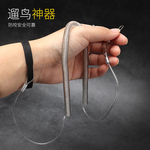 牛皮带手腕可调节鹦鹉放飞绳遛鸟脚绳专用训练外出飞行弹力牵引绳