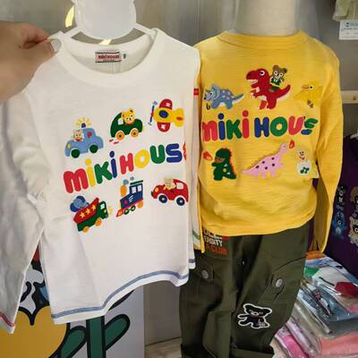 可爱系25新款春款 男女童纯棉小熊飞机兔子刺绣卡通长袖打底T恤