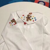 衬衫 长袖 T恤 宝宝全棉小兔小熊绣花领子开衫 日系2020秋男女儿童装