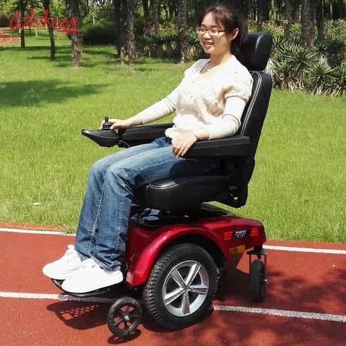 威之群电动轮椅可后躺旋转座椅 老年残疾人代步车前轮驱动