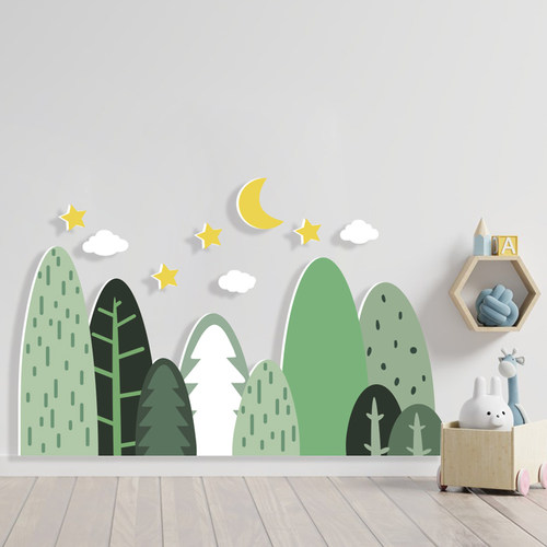 夏橙环创幼儿园森林风3d立体墙贴