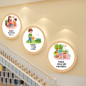 幼儿园走廊楼道环创设计墙面装 教育格言3d立体高端墙贴pvc板 饰画