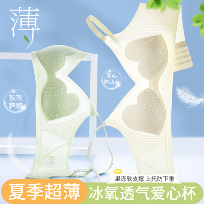 2025新款爱心杯内衣女夏季薄款透气大胸显小胸超薄无痕冰丝文胸罩