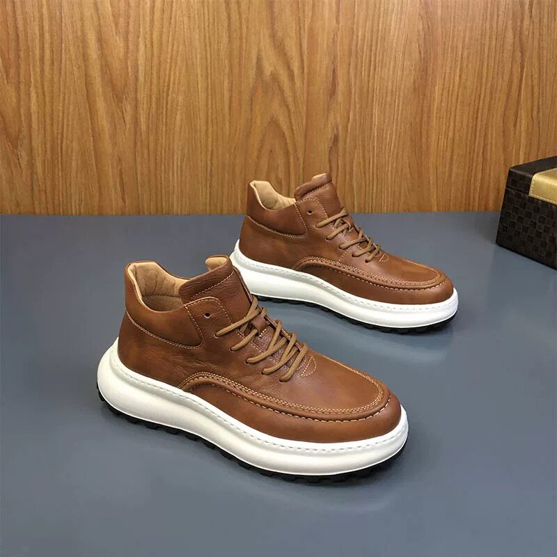 马丁靴男2024新款英伦高端休闲加绒短靴实心底男士真皮厚底中帮鞋