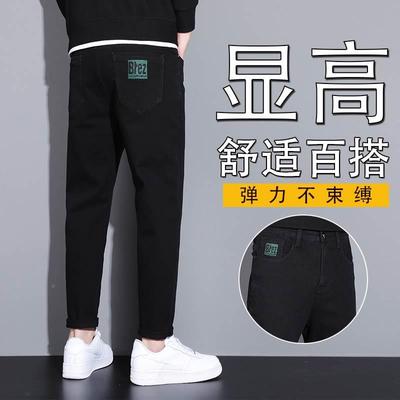 黑色牛仔裤男加绒宽松直