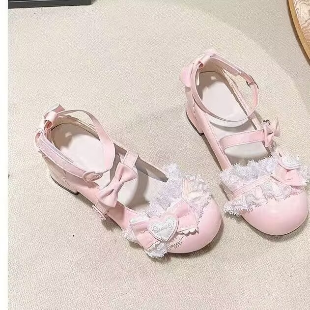 洛丽塔鞋子原创正版Lolita中跟少女圆头甜美可爱洛丽塔圆头lo鞋图片