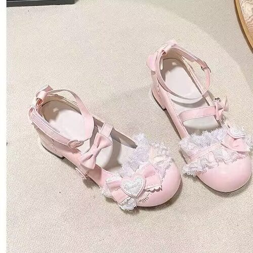 洛丽塔鞋子原创正版Lolita中跟少女圆头甜美可爱洛丽塔圆头lo鞋
