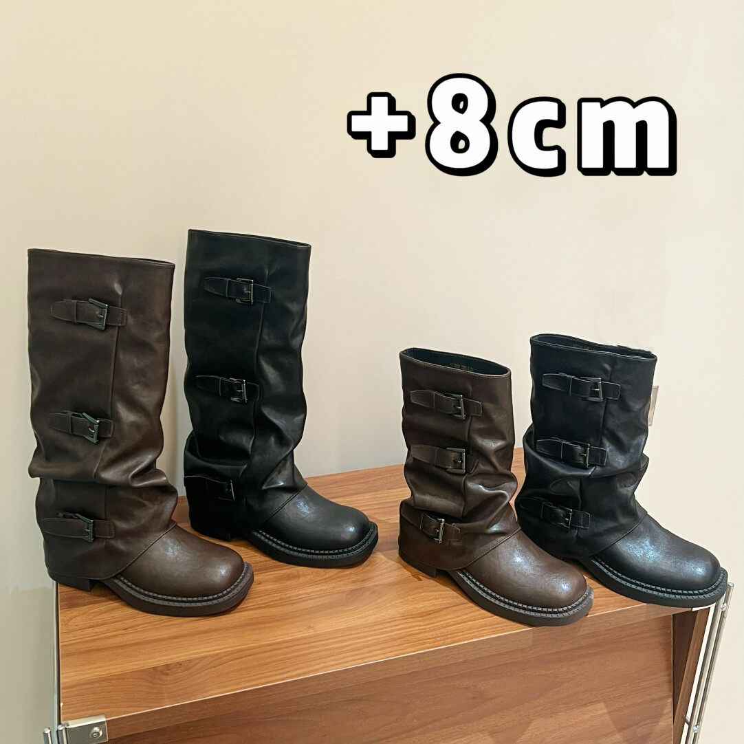 小红书同款复古新裤管堆堆靴