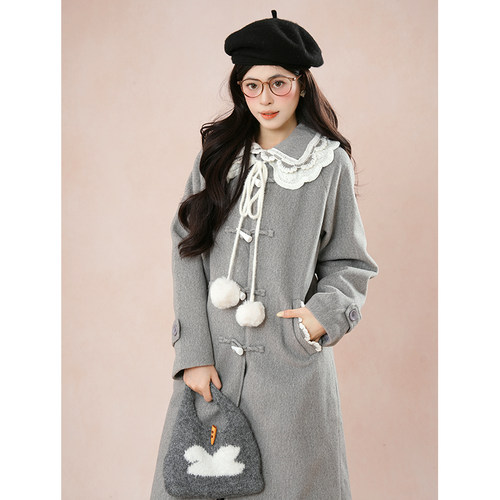 2025新款加厚夹棉毛呢大衣女