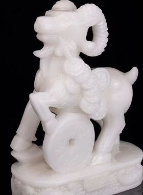 天然玉石羊摆件十二生肖羊玉石摆件家居客厅办公室装饰品送礼佳品