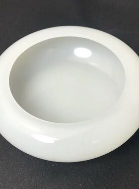 高品质玉石色白玉级烟灰缸摆件家居办公桌摆件工艺品羊脂白缸摆件