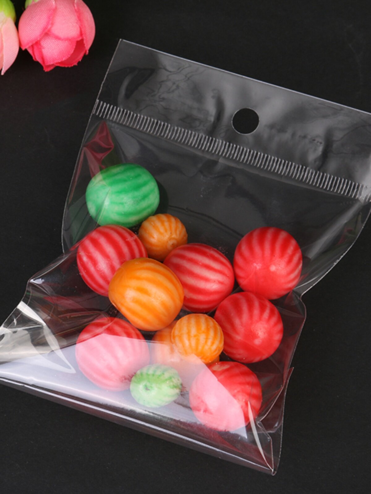 双面9丝13.5*16opp自贴袋透明卡头挂孔塑料包装饰品袋100个