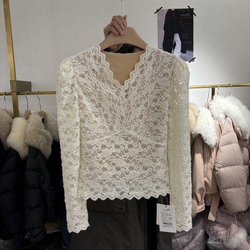 小众法式提花短款上衣女9385