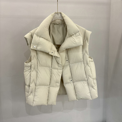 25秋冬立领坎肩面包羽绒马甲女潮