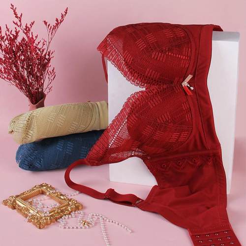 LOUIS ROYER利蜂一见倾心蕾丝提花舒适无钢圈文胸小胸聚拢内衣