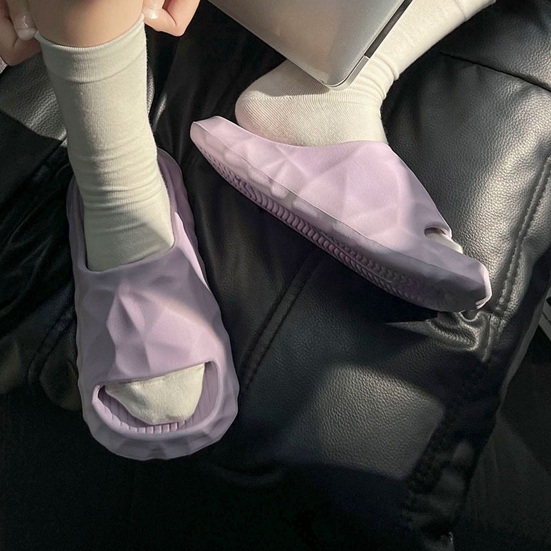 蚂蚁之恋夏季新品时尚菱形简约舒适纯色情侣款男女居家外穿凉拖鞋