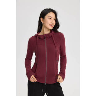 女士玻尿酸双面德绒美肤衣拉链开衫卫衣秋冬新款修身时尚连帽外套