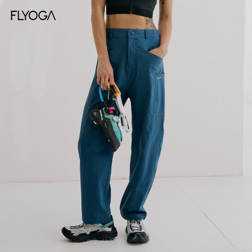 FLYOGA飞蓝瑜户外登山徒步速干透气直筒运动休闲裤工装裤子女夏季