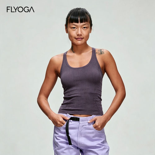 FLYOGA飞蓝针织插杯工字背亲肤透气显瘦普拉提健身内衣运动背心女