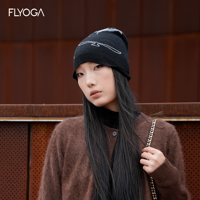 FLYOGA飞蓝秋冬新款秋冬针织帽保暖防风羊毛冷帽1059