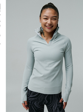 FLYOGA飞蓝【春季福利款】瑜伽上衣半拉链立领修身运动上衣33601