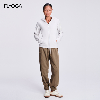 FLYOGA飞蓝秋冬新款外套保暖加绒连帽修身显瘦运动外套53608