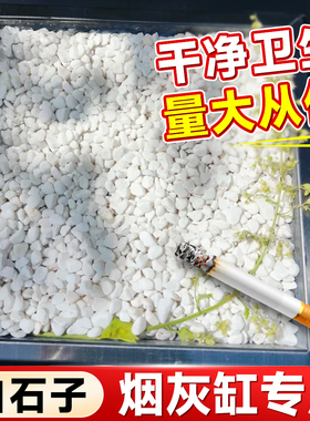 烟灰缸石子垃圾桶酒店灭烟石天然白石子颗粒小石子白色鹅卵石造景