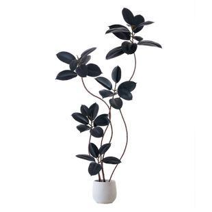 仿真绿植黑金刚橡皮树客厅高端轻奢电视机柜大型落地高级感假植物