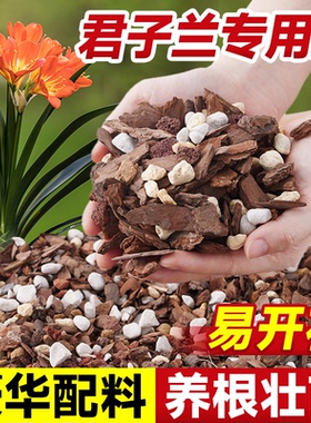君子兰专用土营养土高端兰花土植料种兰花蝴蝶兰草松树皮肥料种植