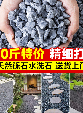 灰黑色砾石水洗石日式庭院花园造景观铺地鹅卵石烁石碎石子小石头